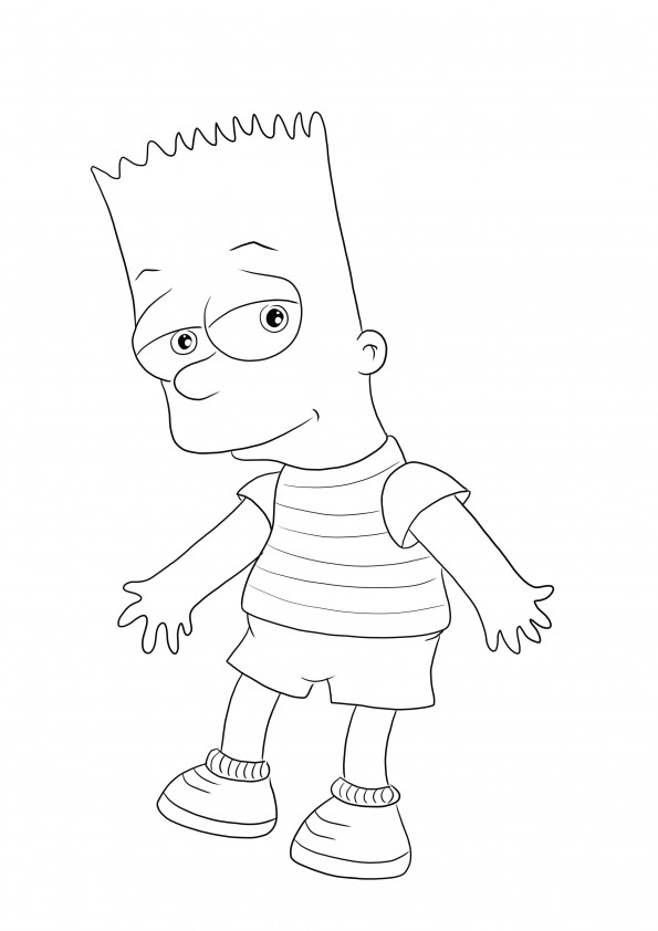 Bart Simpson est notre imprimable gratuit pour une coloration ou un téléchargement facile