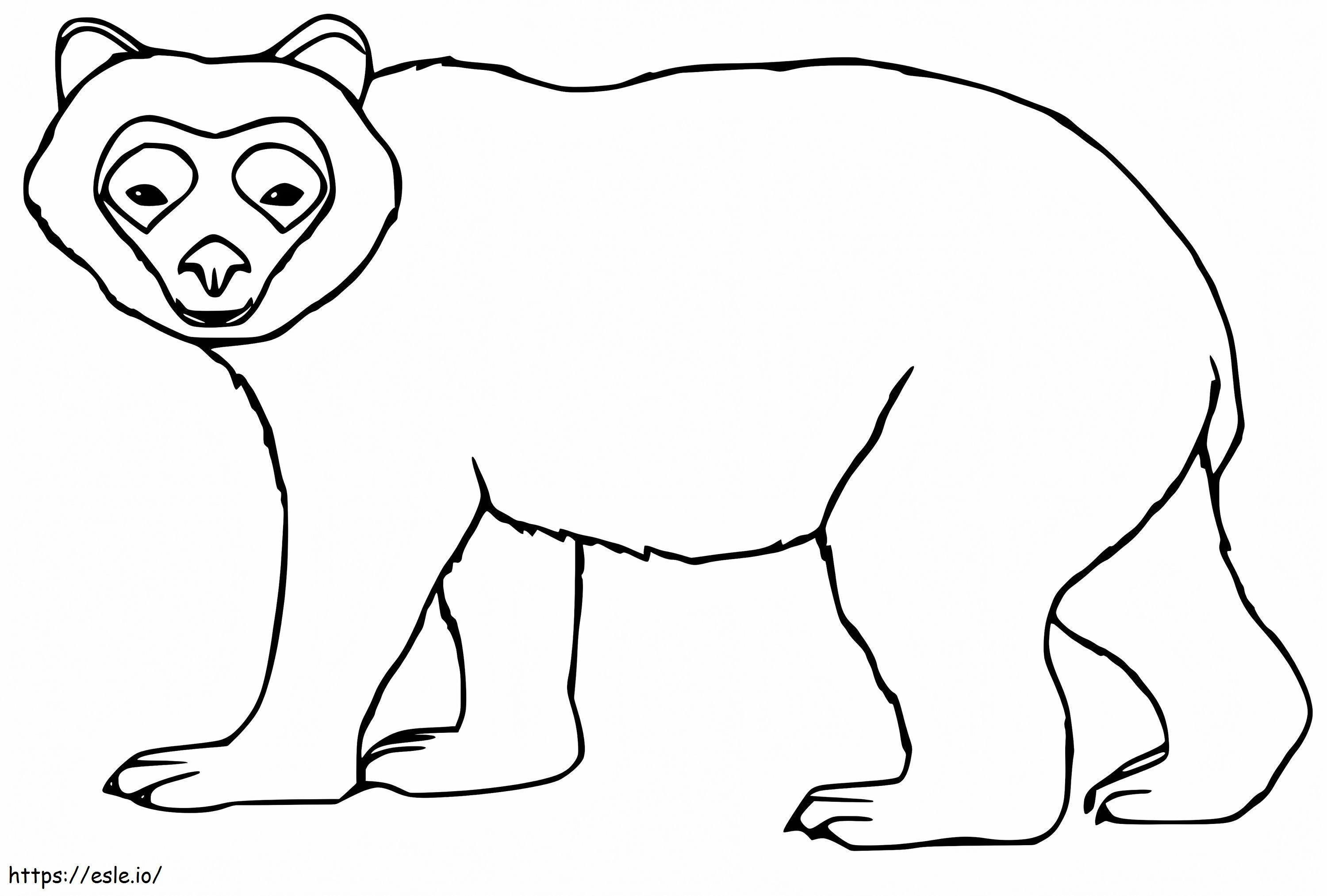Beruang Berkacamata Sederhana Gambar Mewarnai