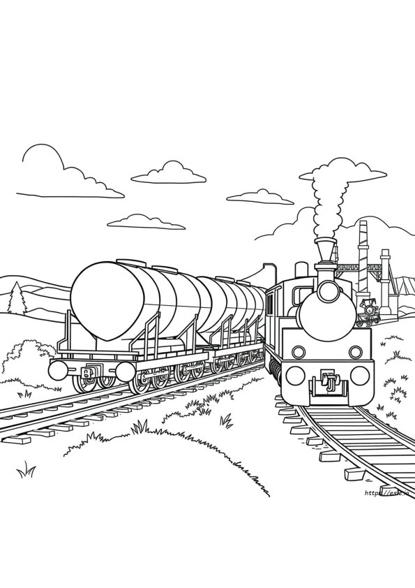 Páginas Para Colorear De Vagón De Carbón De Tren