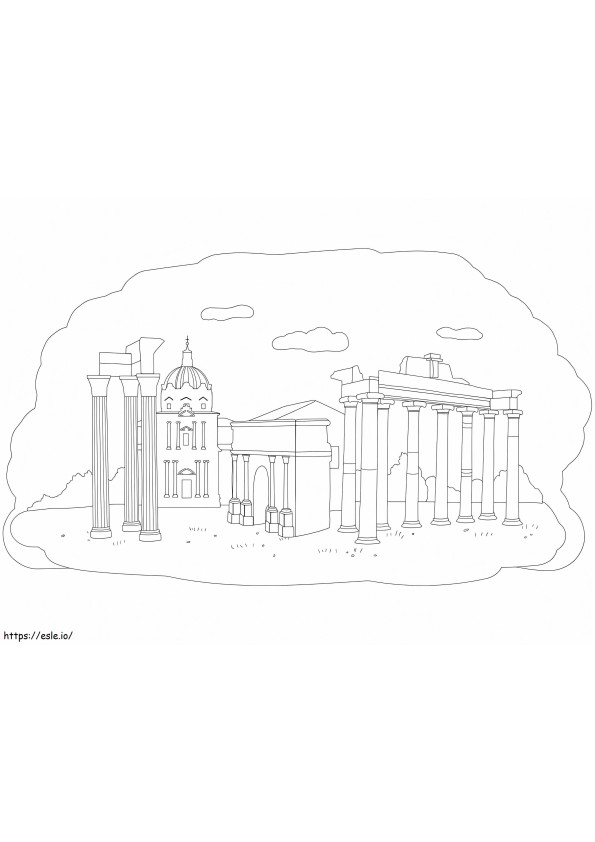 The Roman Forum coloring page