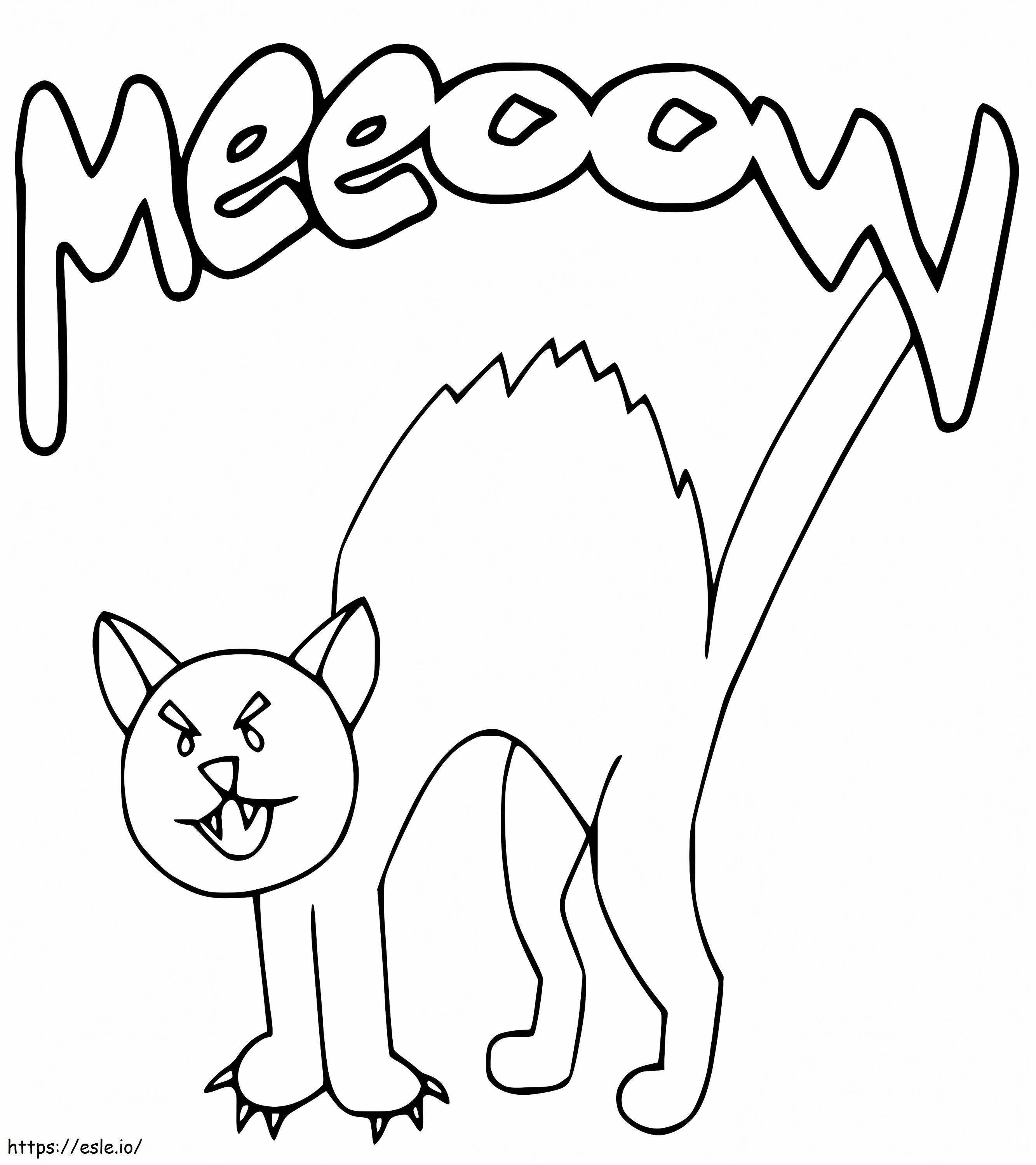 Angry Halloween Cat coloring page