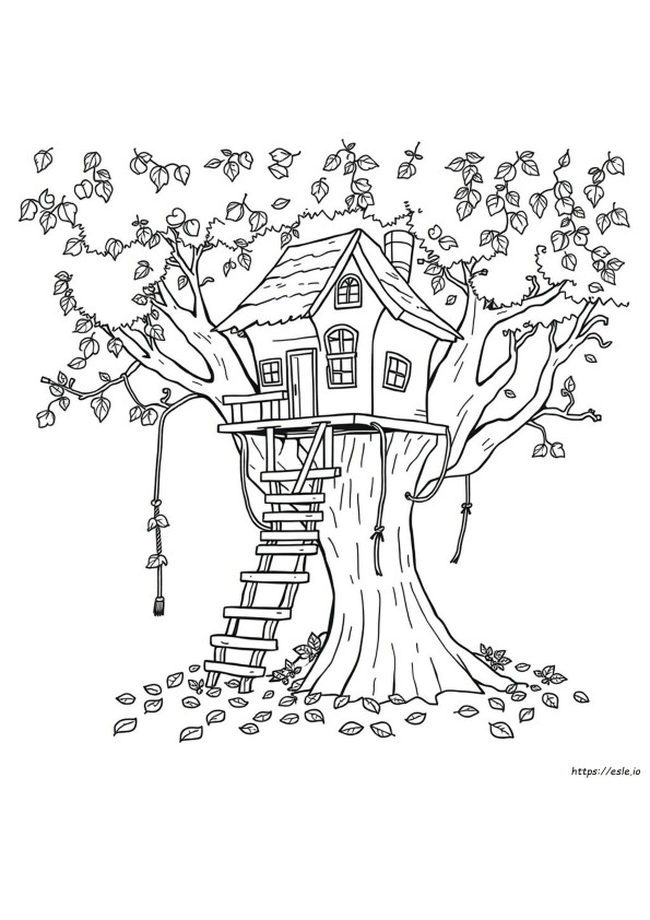 Casa Na Árvore Para Colorir