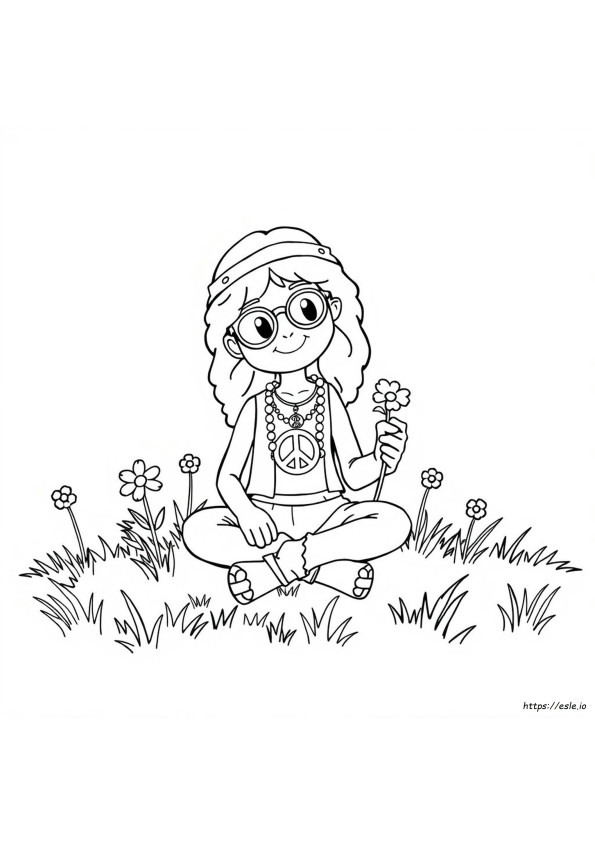 Groovy Hippie Gambar Mewarnai
