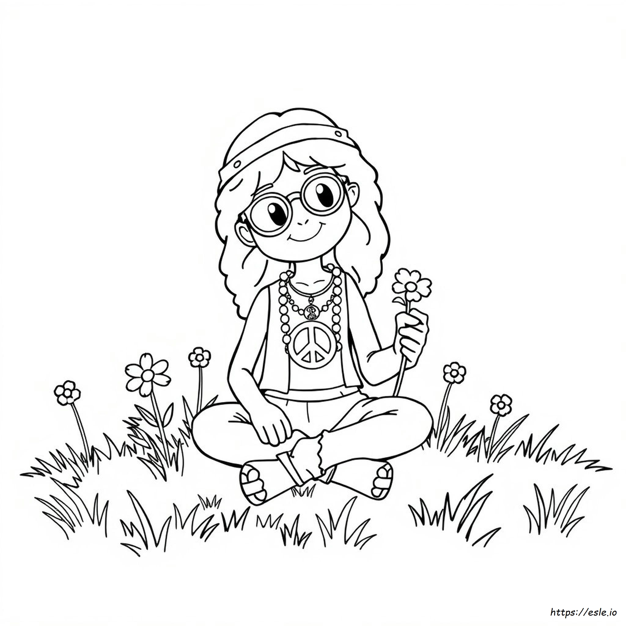 Groovy Hippy Coloring Pages