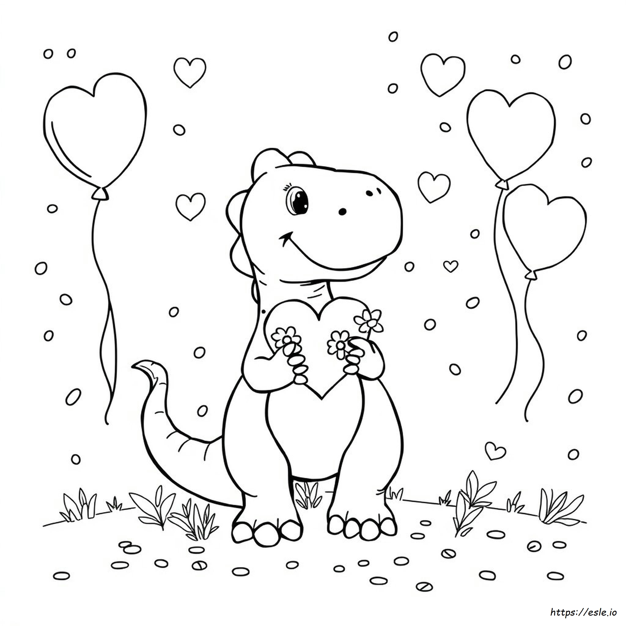Dinozaur De Valentine De Colorat