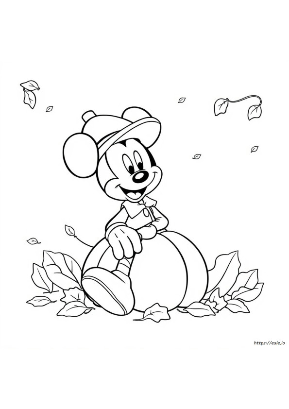 Mickey Mouse Fall Coloring Pages