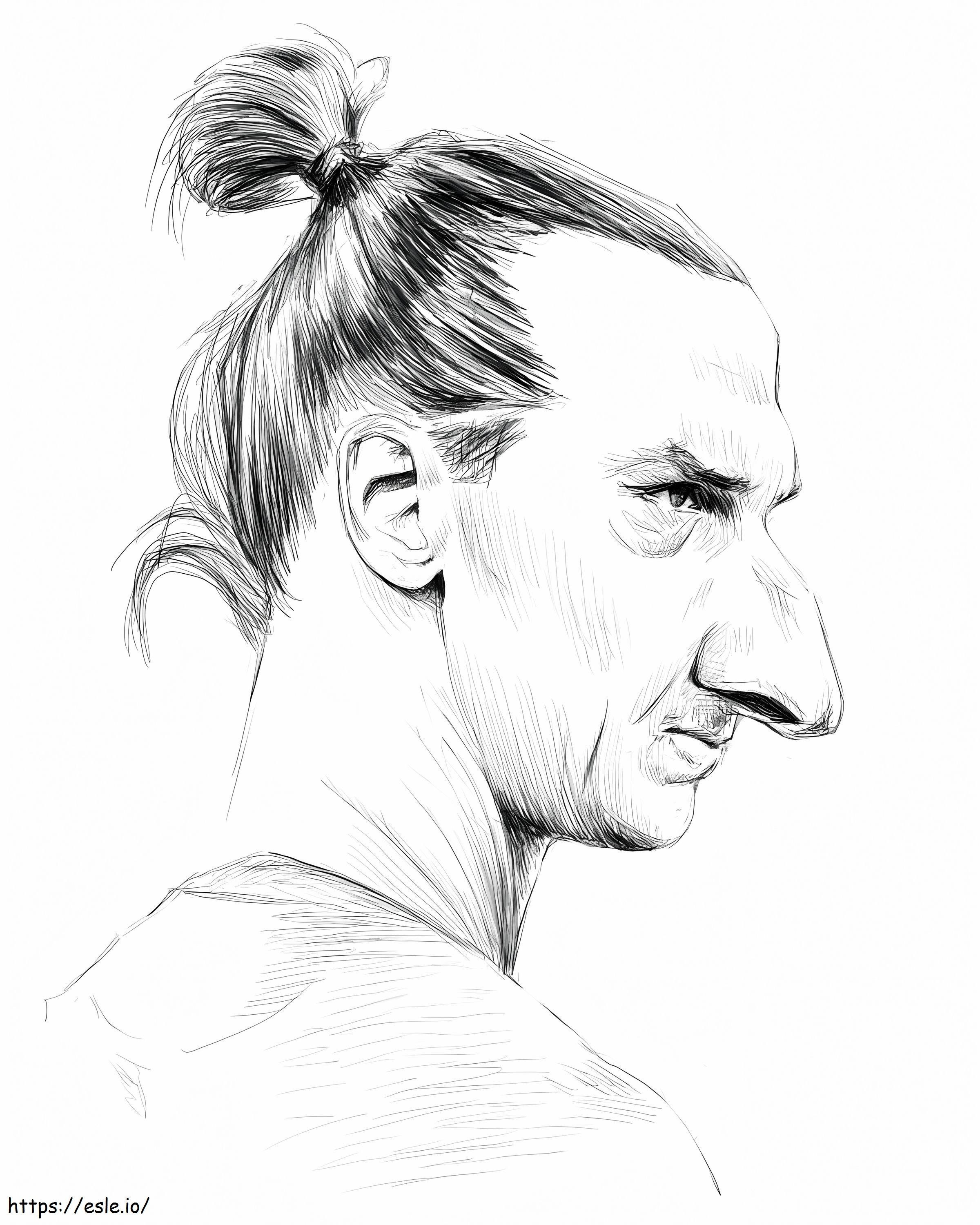 De tekening van Zlatan Ibrahimovic kleurplaat kleurplaat