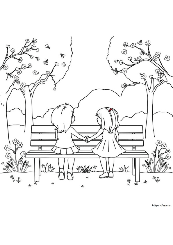 Friendship Colouring Page