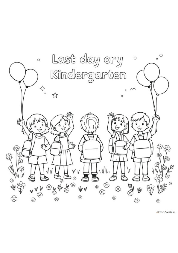 Last Day Of Kindergarten Coloring Page