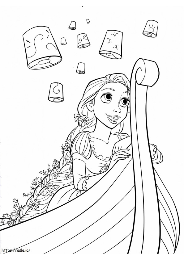 Happy Princess Rapunzel 1 coloring page