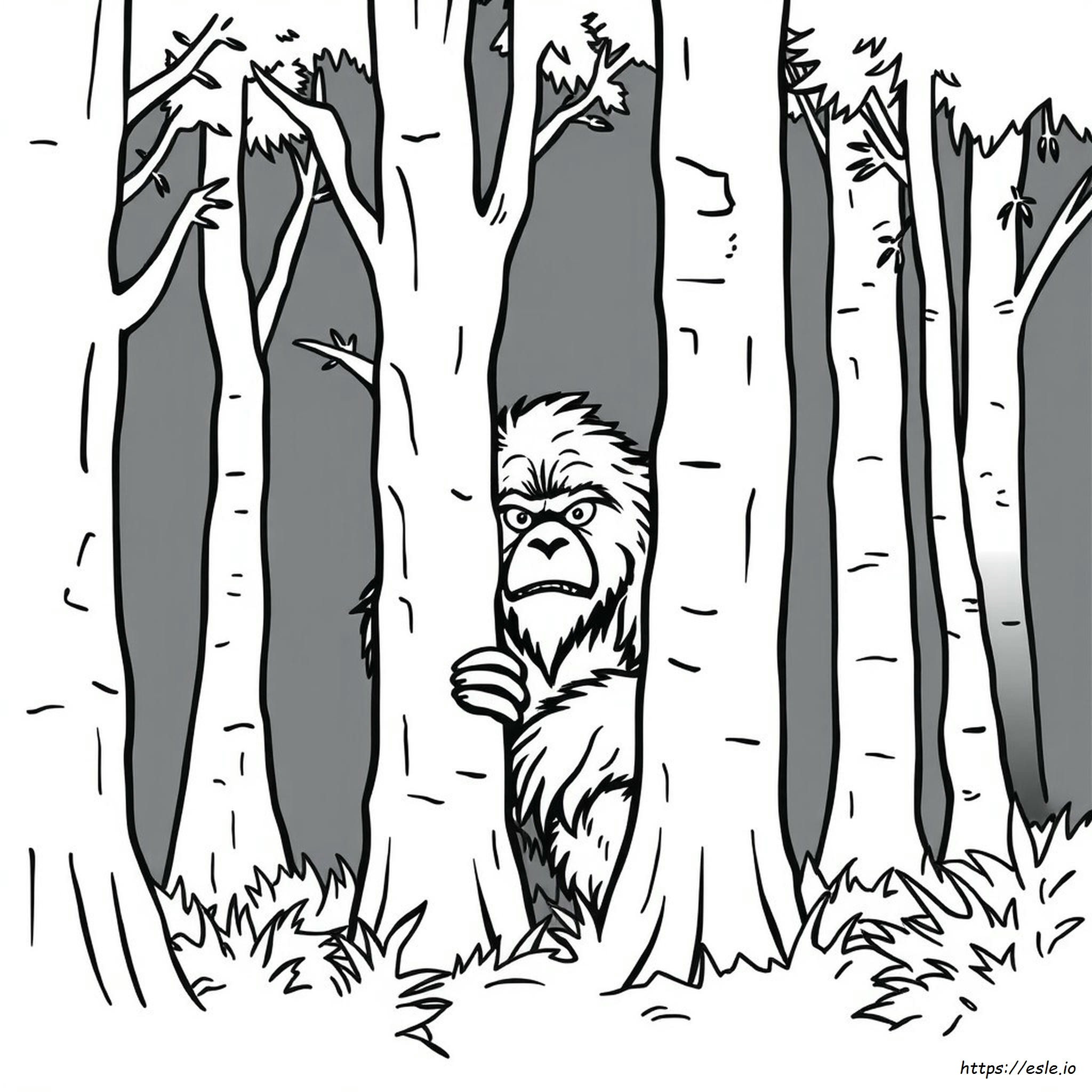 Sneaky Sasquatch Coloring Page
