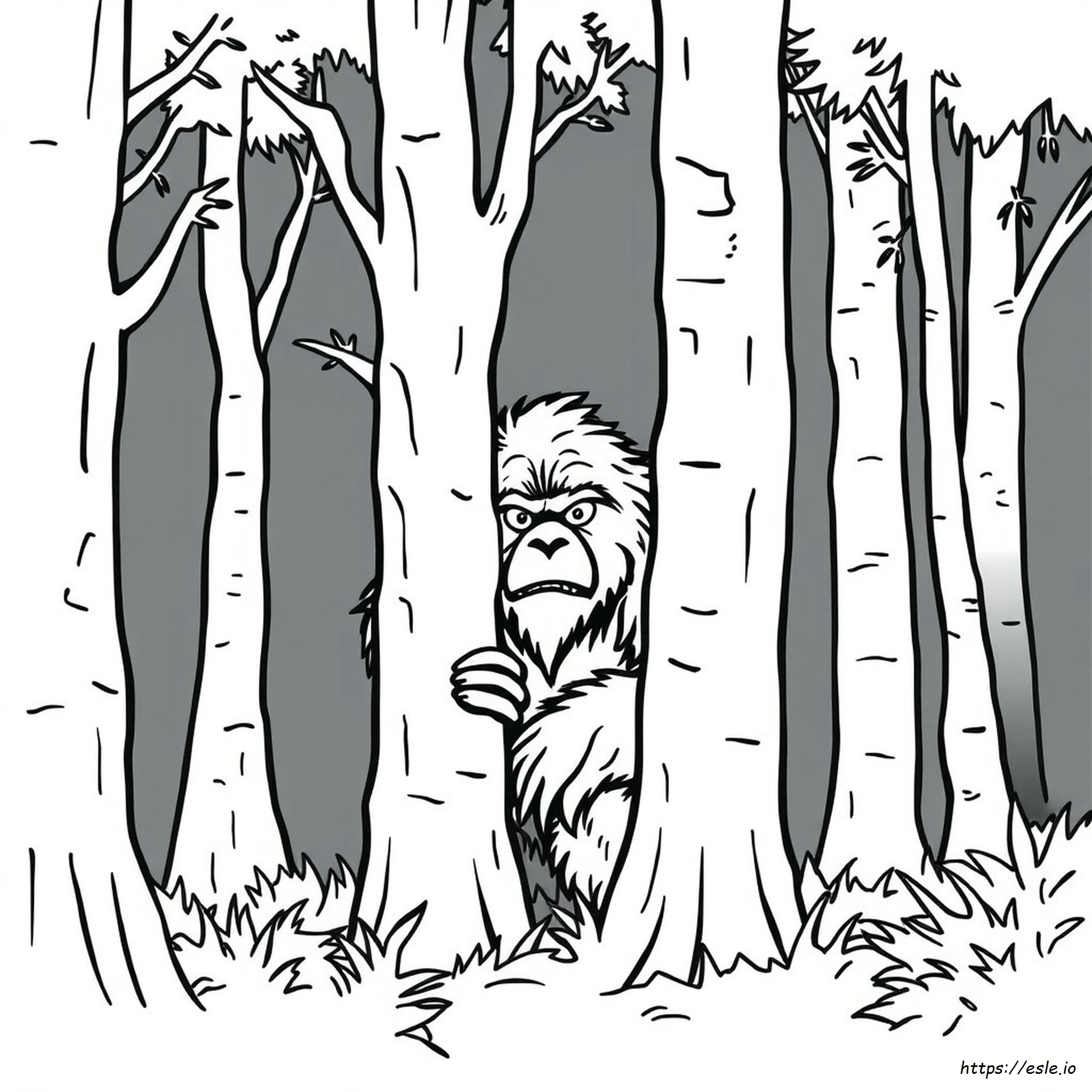Página Para Colorear De Sasquatch Sigiloso