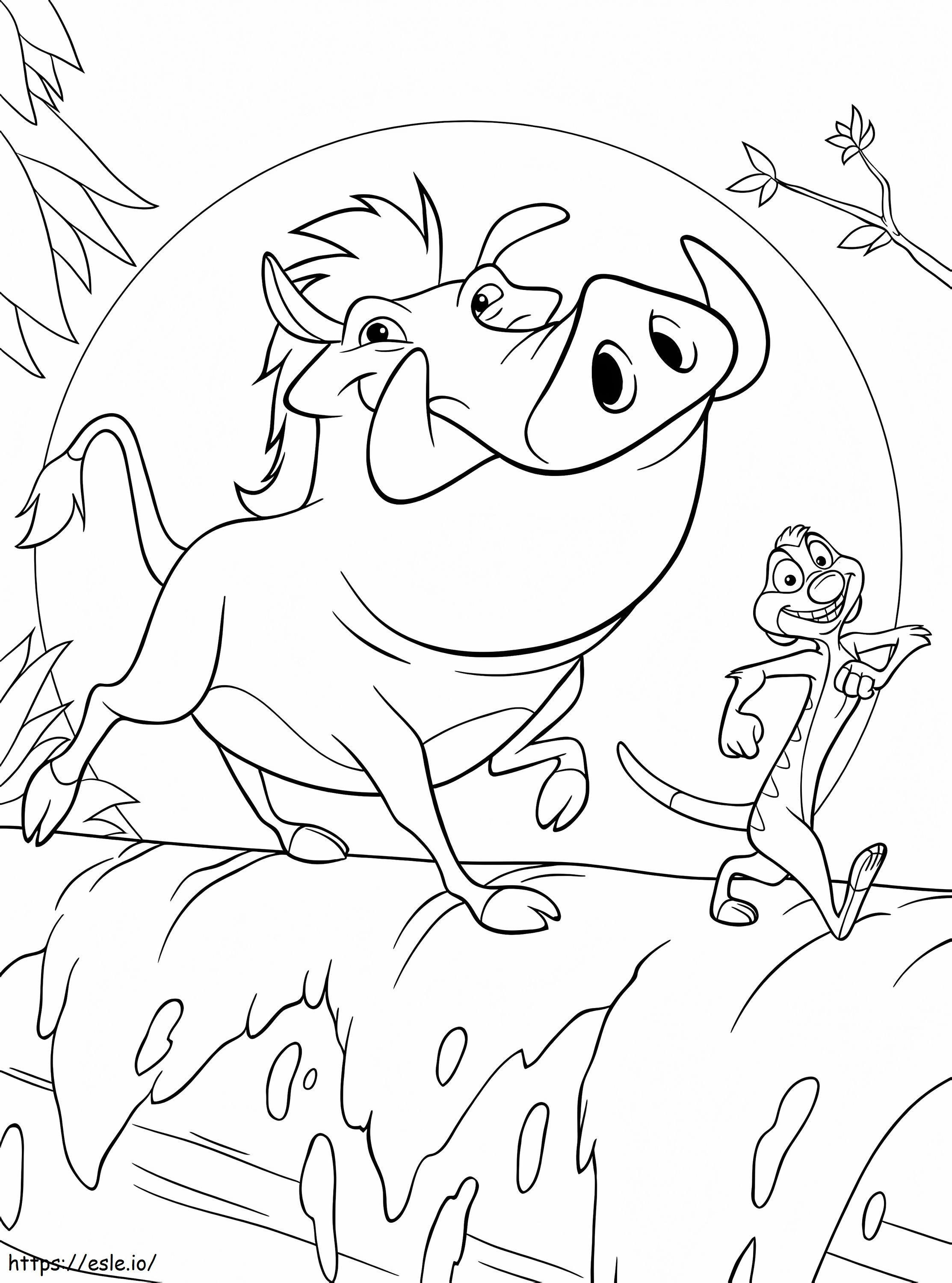 Coloriage Timon et Pumba Disney à imprimer dessin