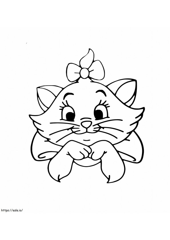 Coloriage Jolie tête de chat Marie à colorier à imprimer dessin