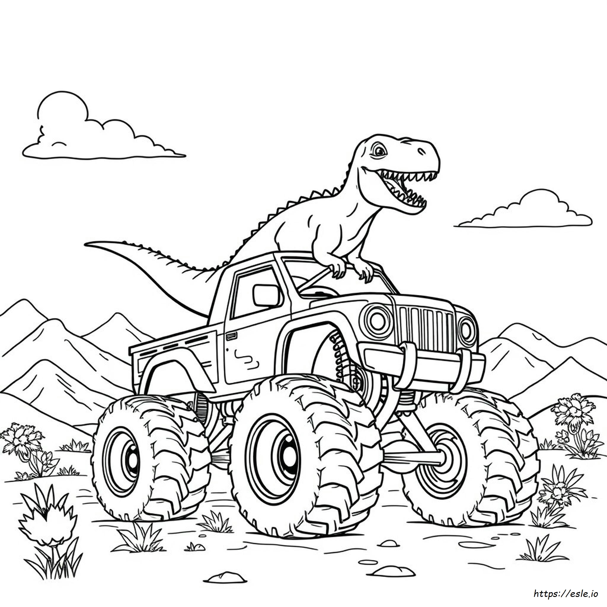 Dino Monster Truck Ausmalbilder