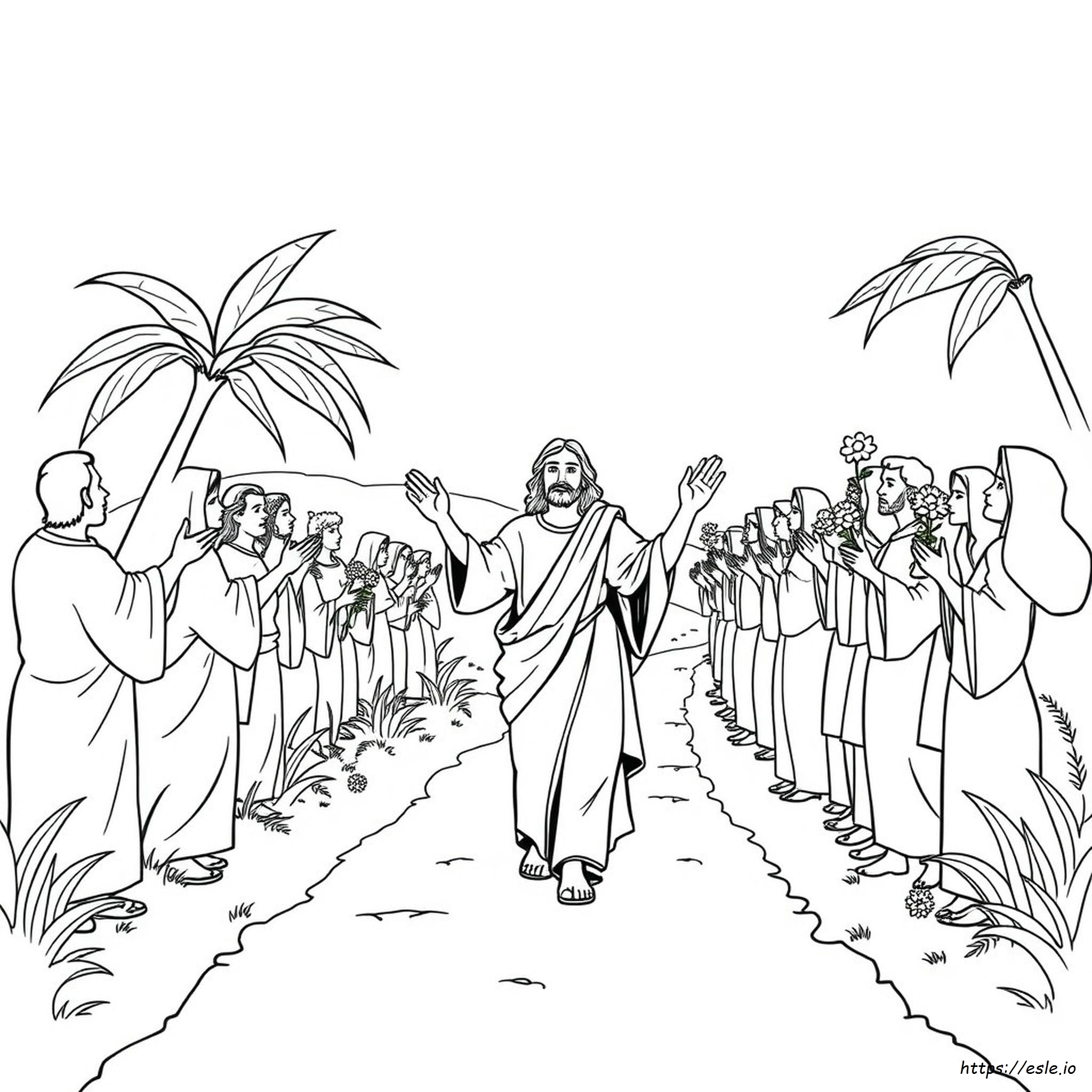 Jesus Palm Sunday Coloring Page