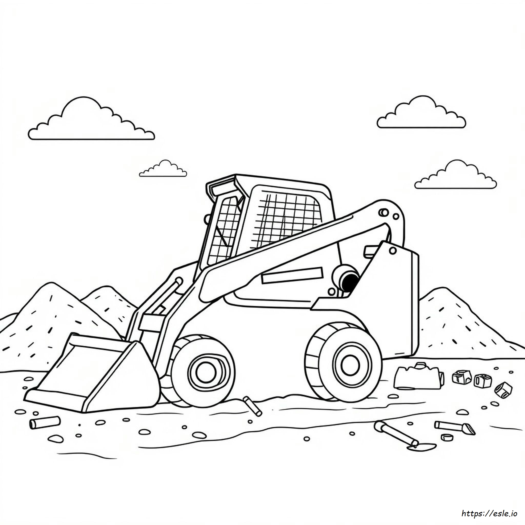 Skid Steer Colouring Page