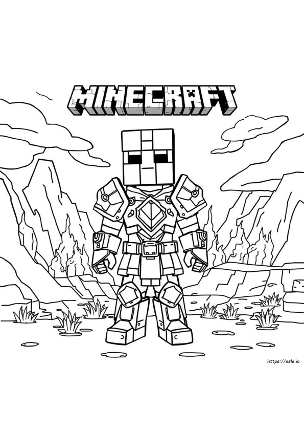 Minecraft Netherite Armor Coloring Pages
