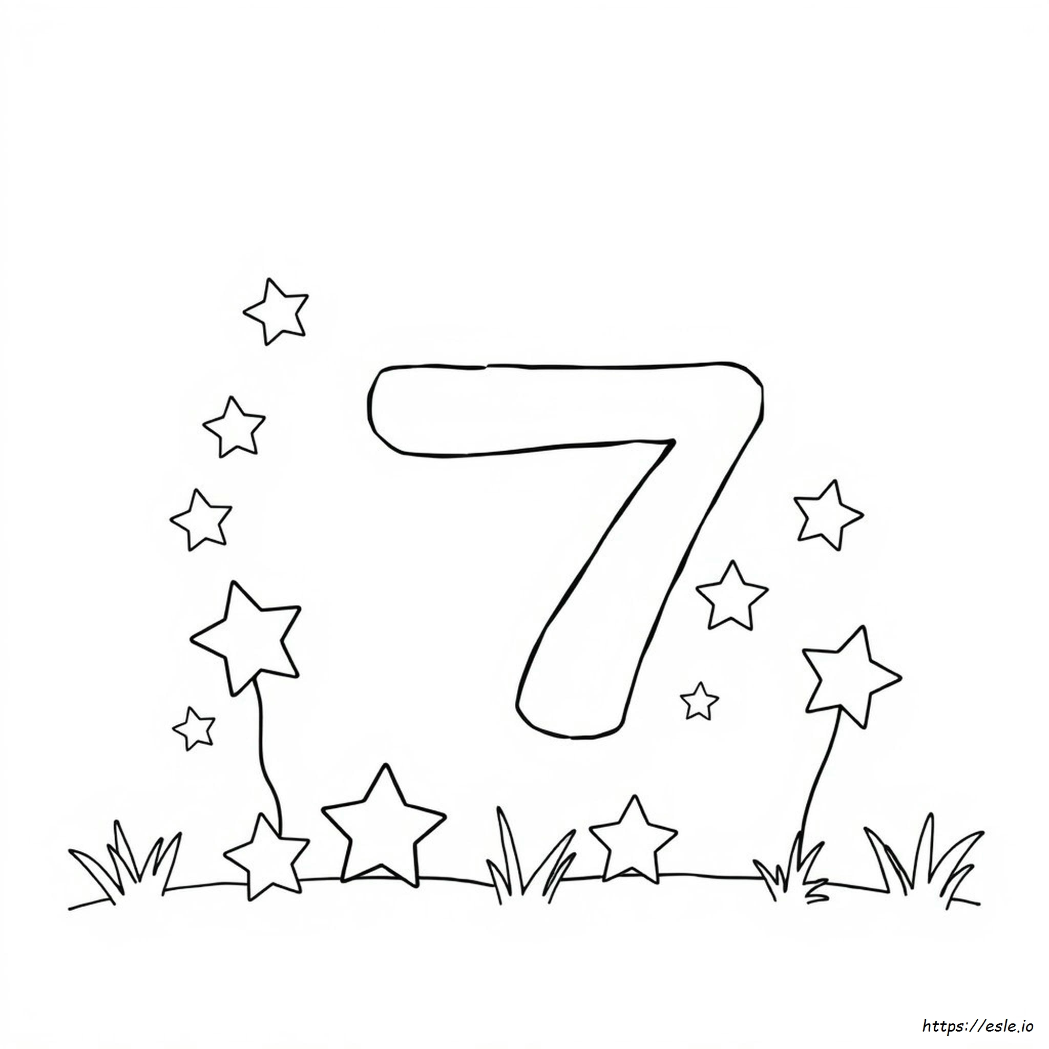 Preschool Number 7 Coloring Page