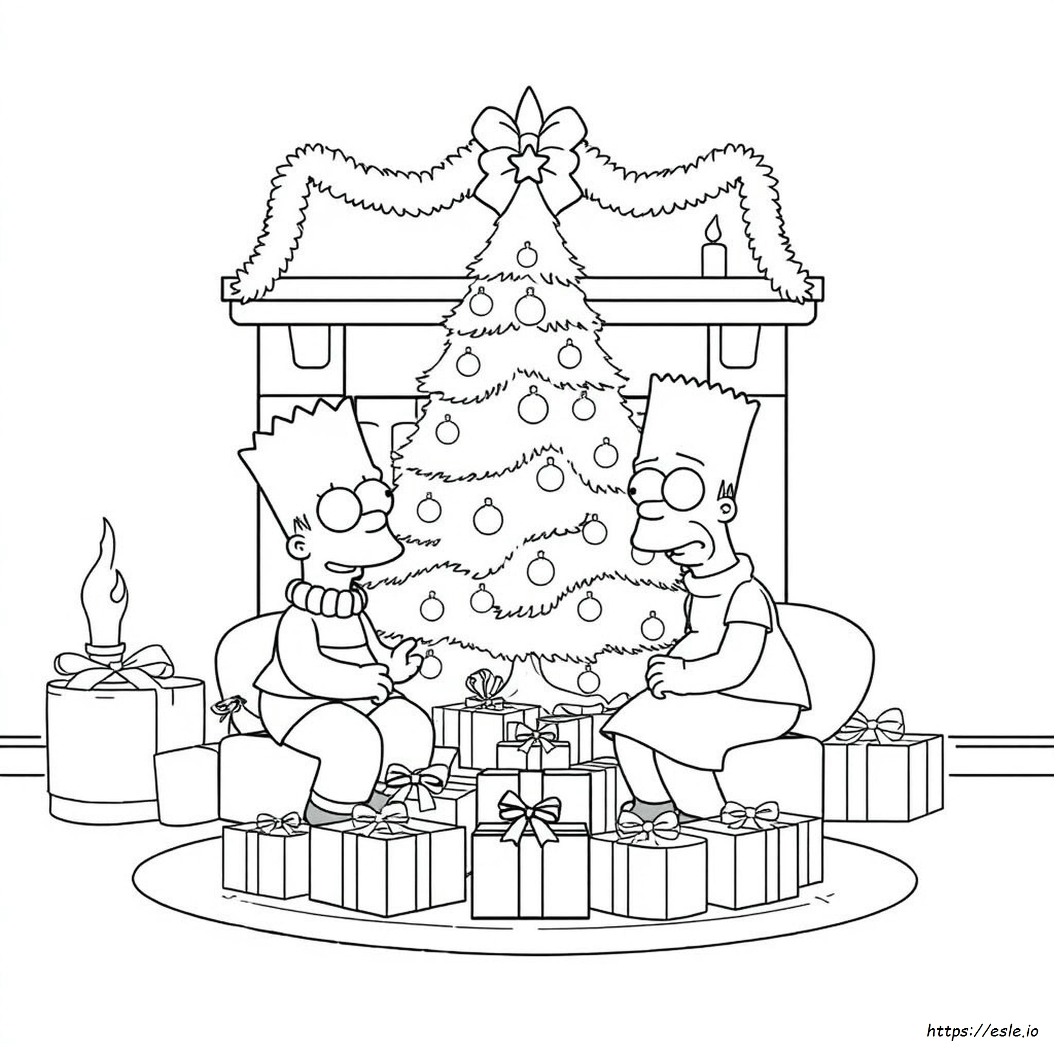 The Simpsons Christmas Coloring Pages