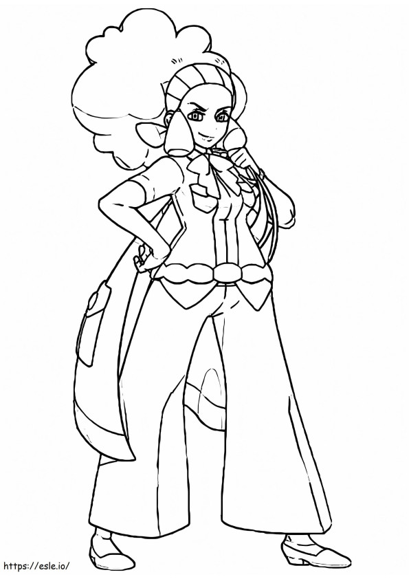 Lenora Pokemon Gym Leader coloring page