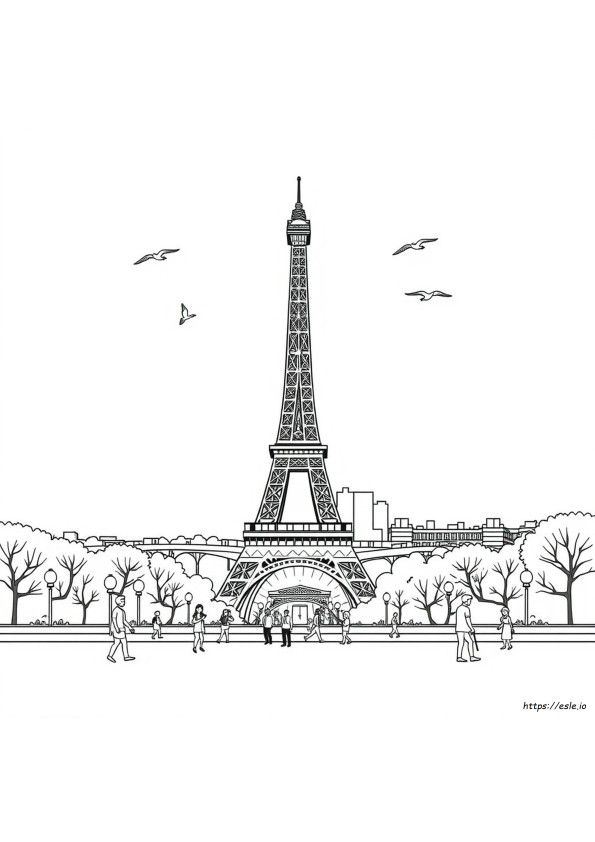 Gambar Mewarnai Menara Eiffel