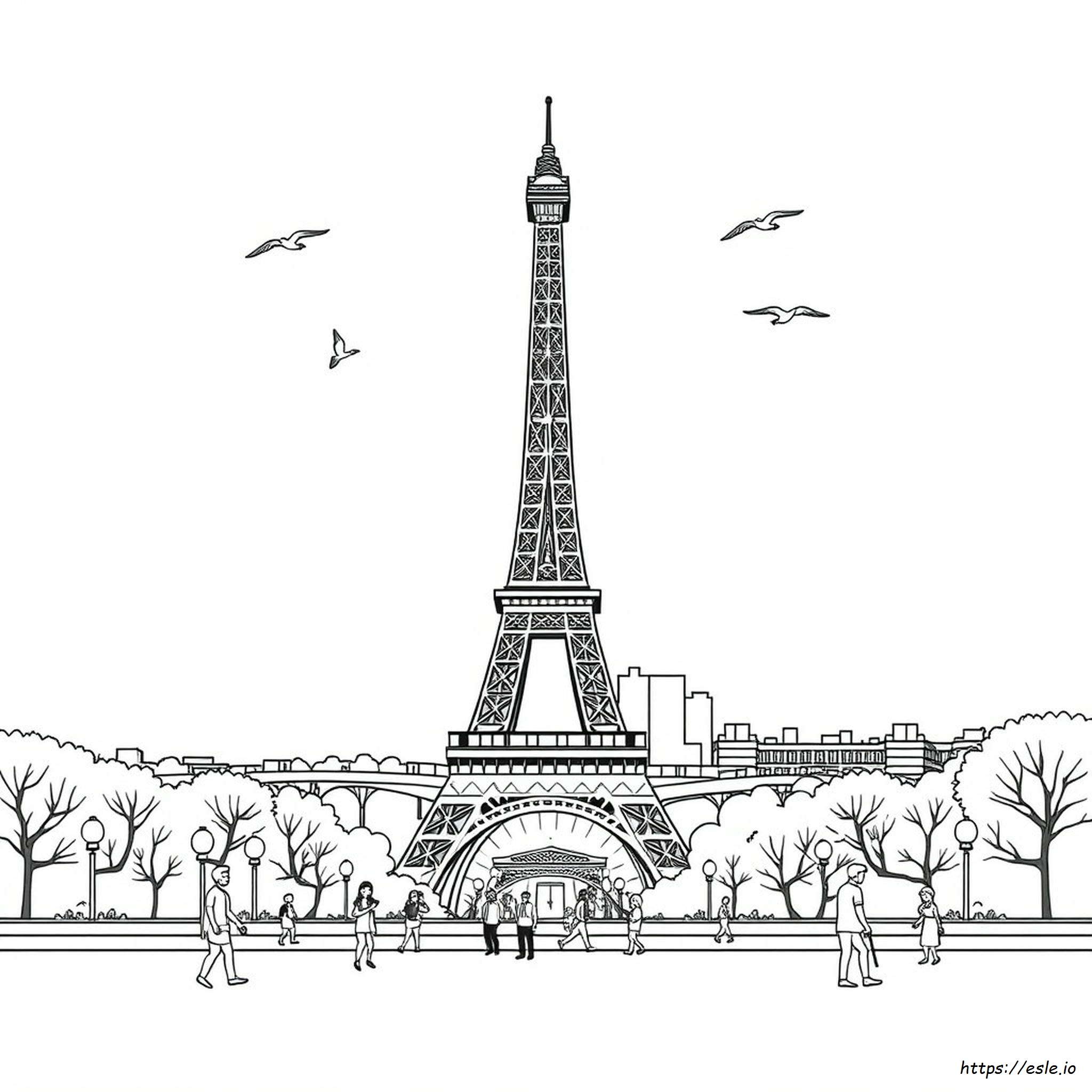 Coloring Page Of Eiffel Tower