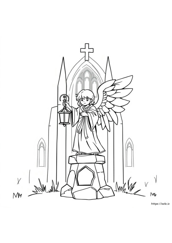Coloriage Ange Gothique