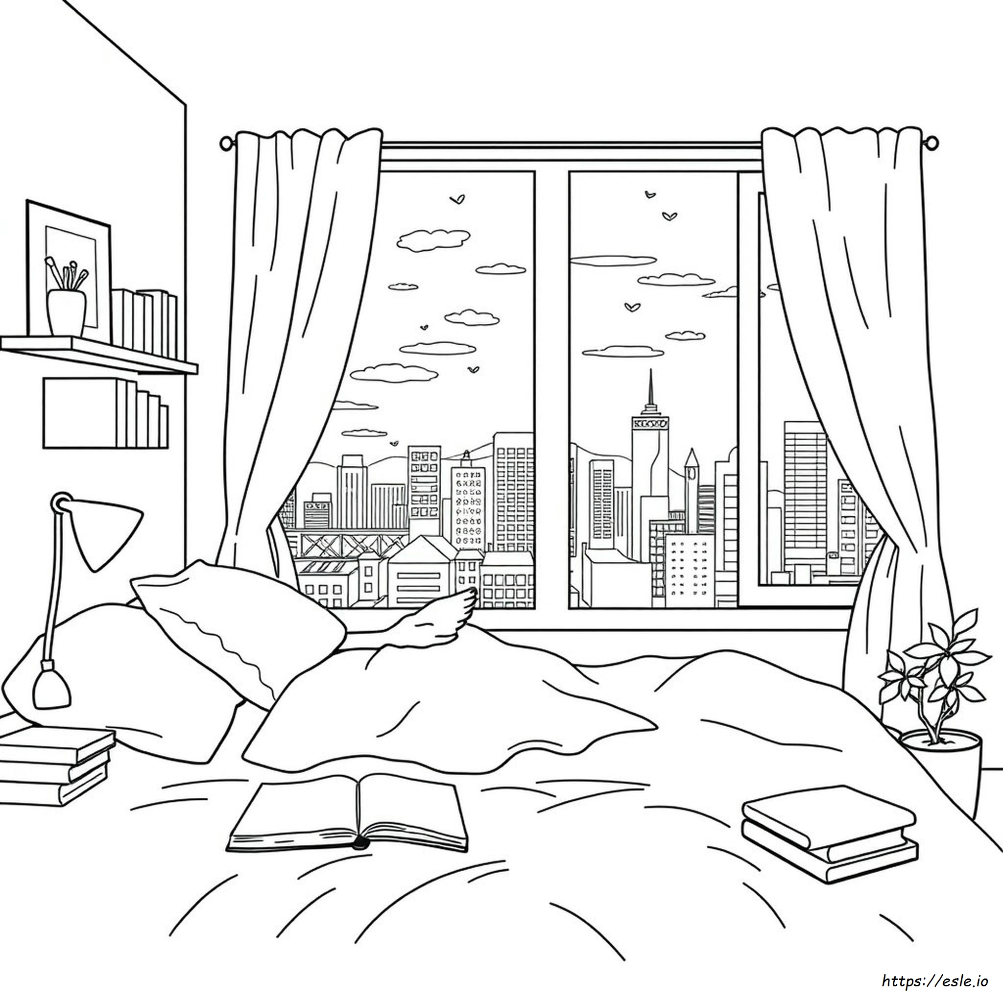 Aesthetic Bedroom Coloring Page