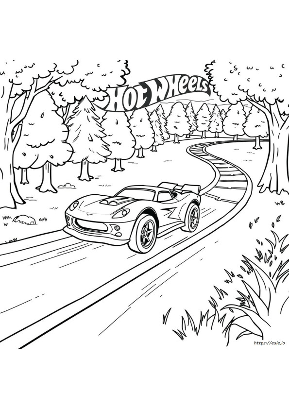Pagini De Colorat Pista Hot Wheels De Colorat