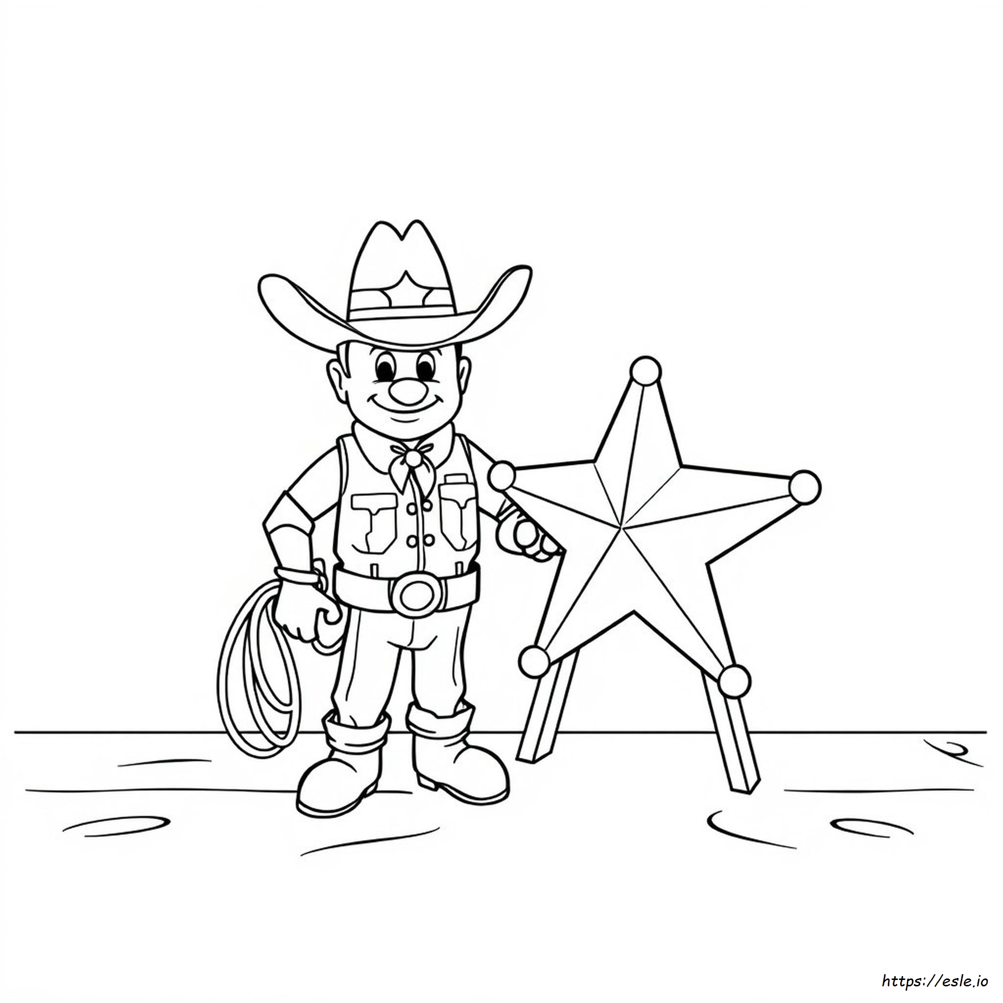 Estrela De Xerife Para Colorir