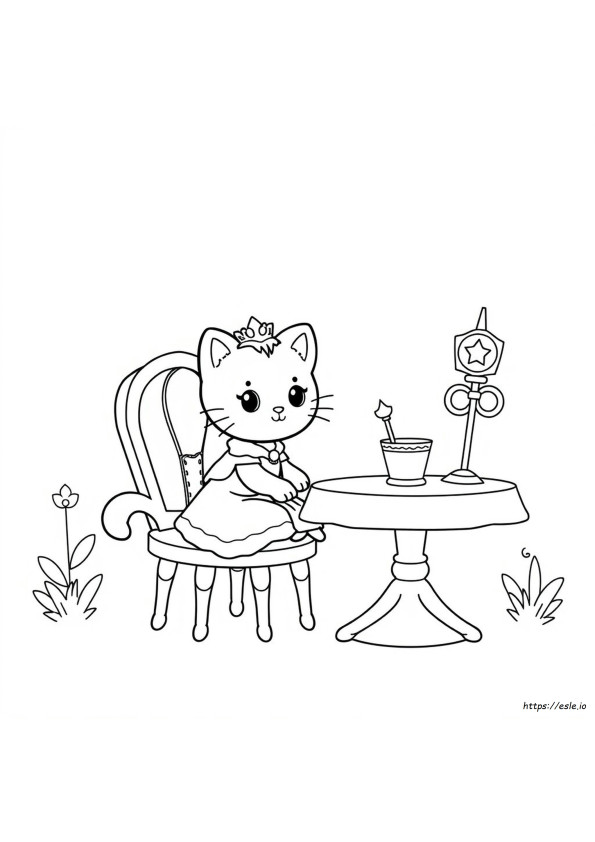 Princess Kitty Coloring Pages