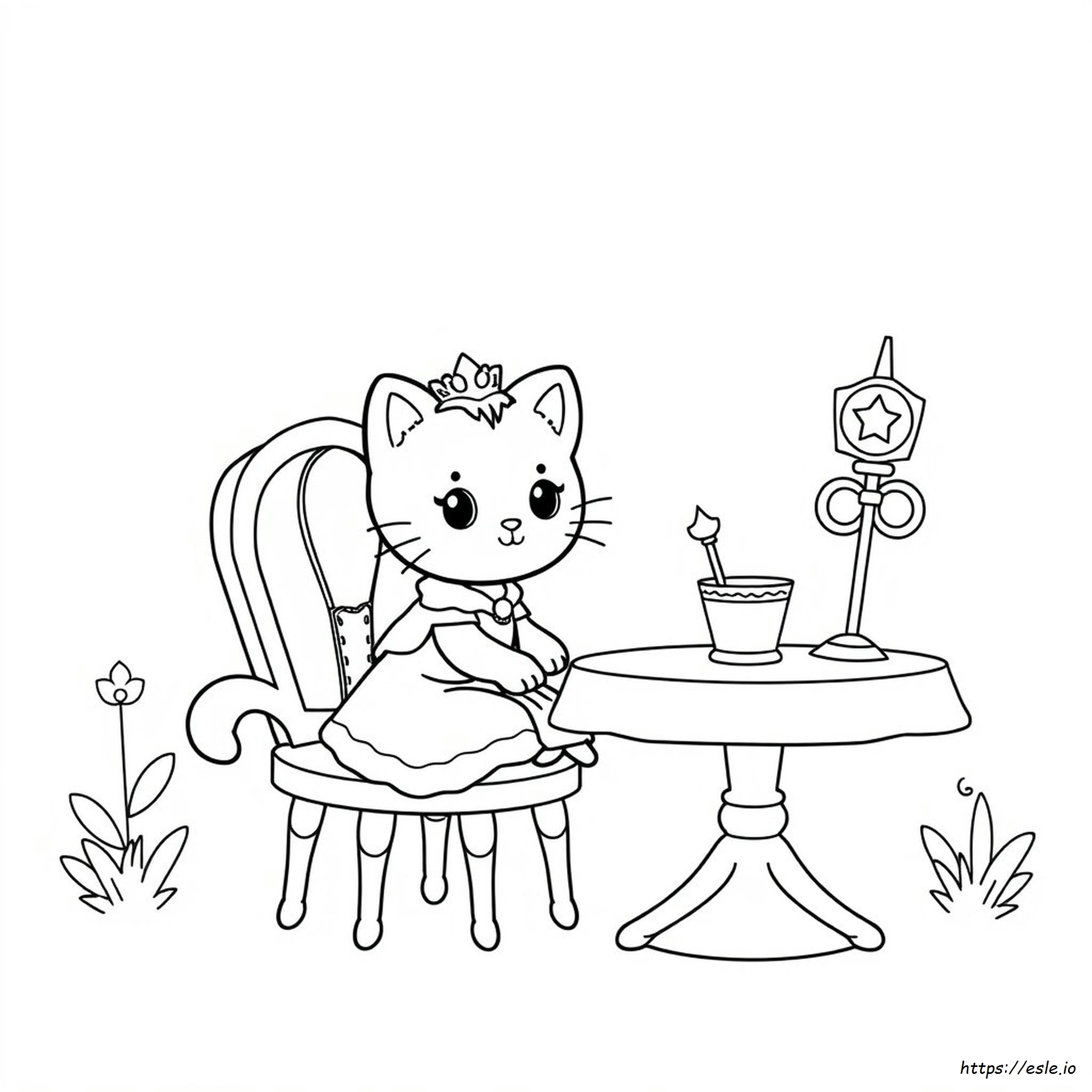 Putri Kucing Halaman Mewarnai