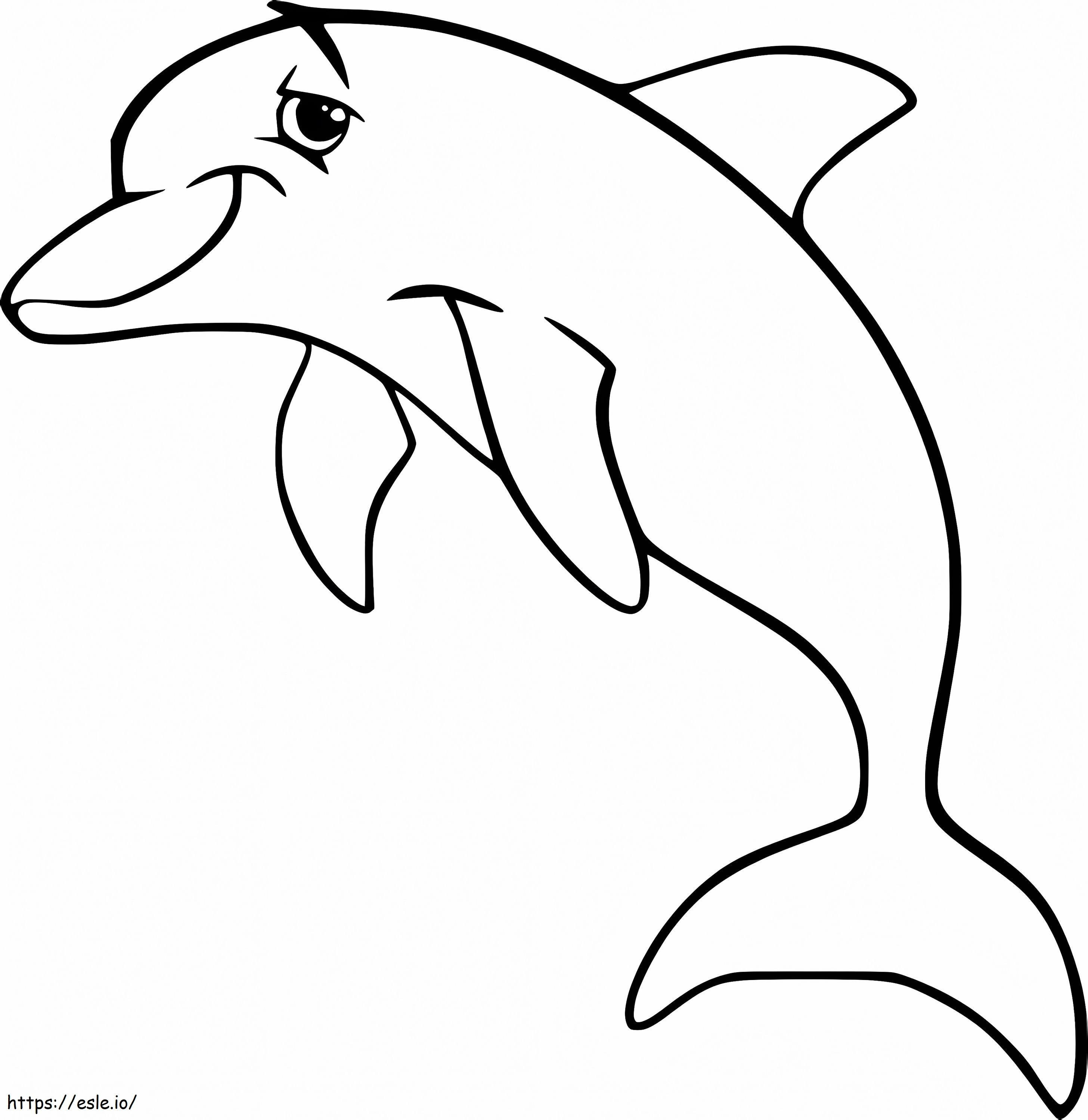 Delfin din desene animate de colorat
