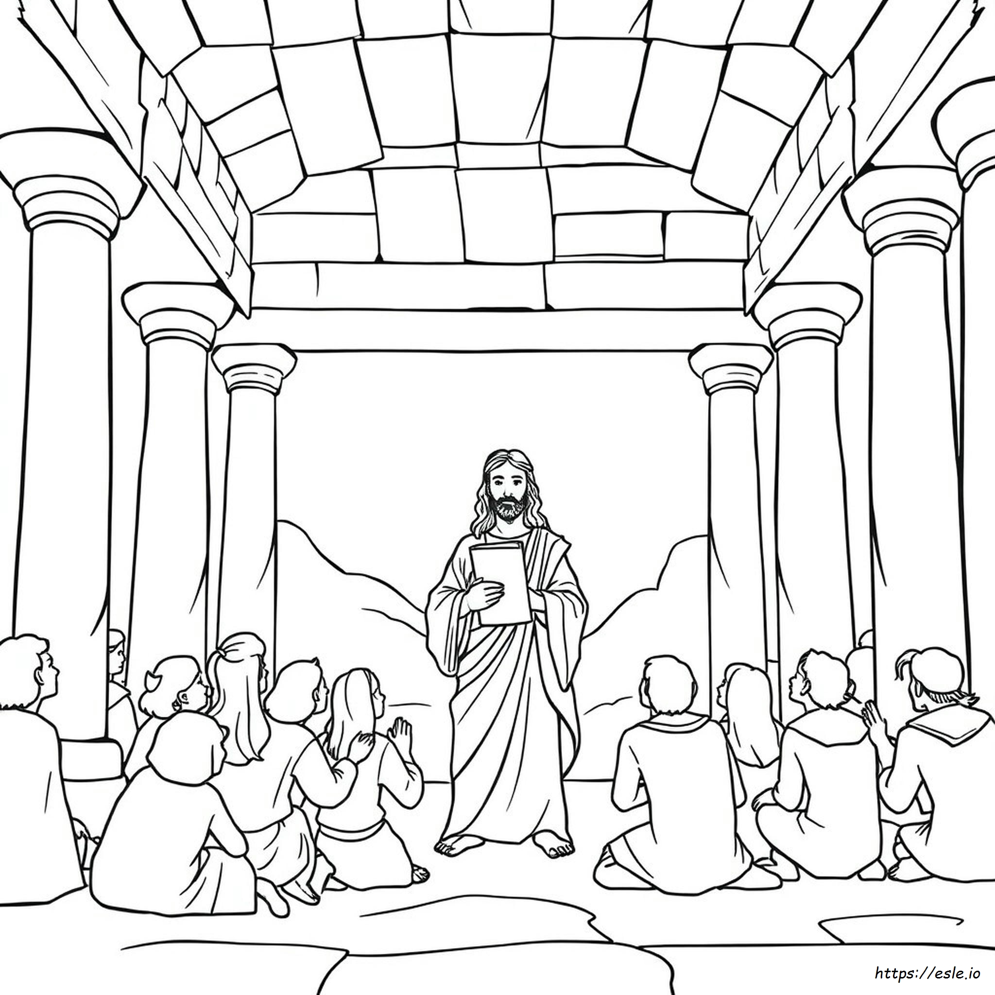 Jesus In The Temple Colouring Page