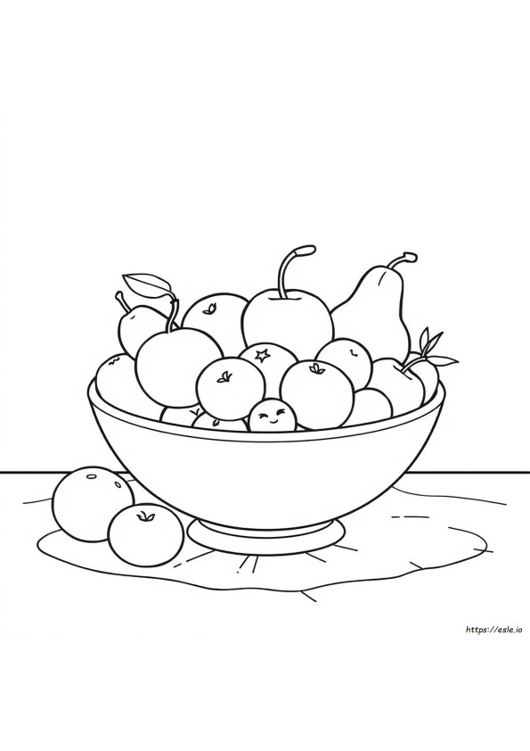Fruit Bowl Colouring In
