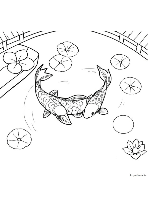 Coloriage Poissons Koi