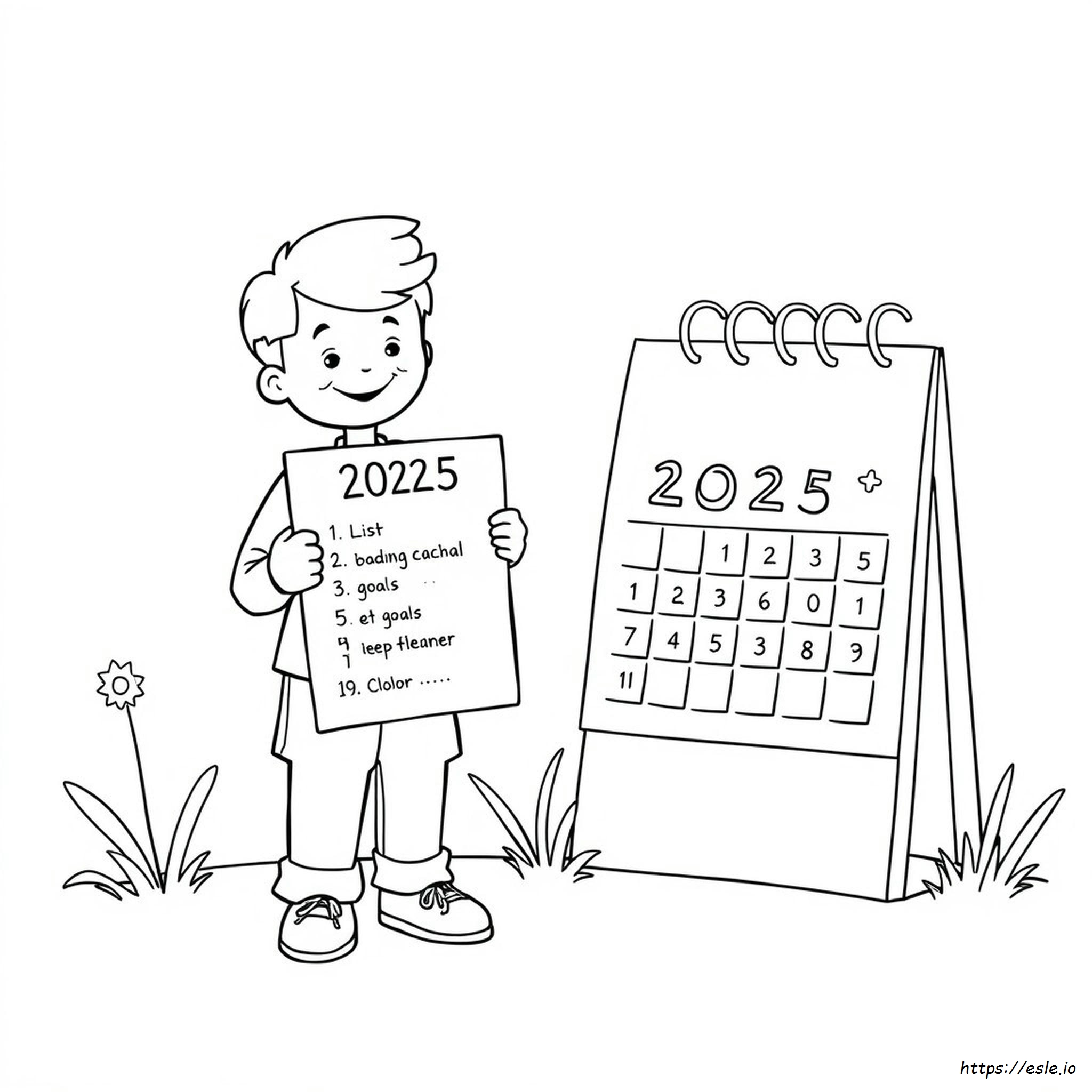 2025 Goals Coloring Page