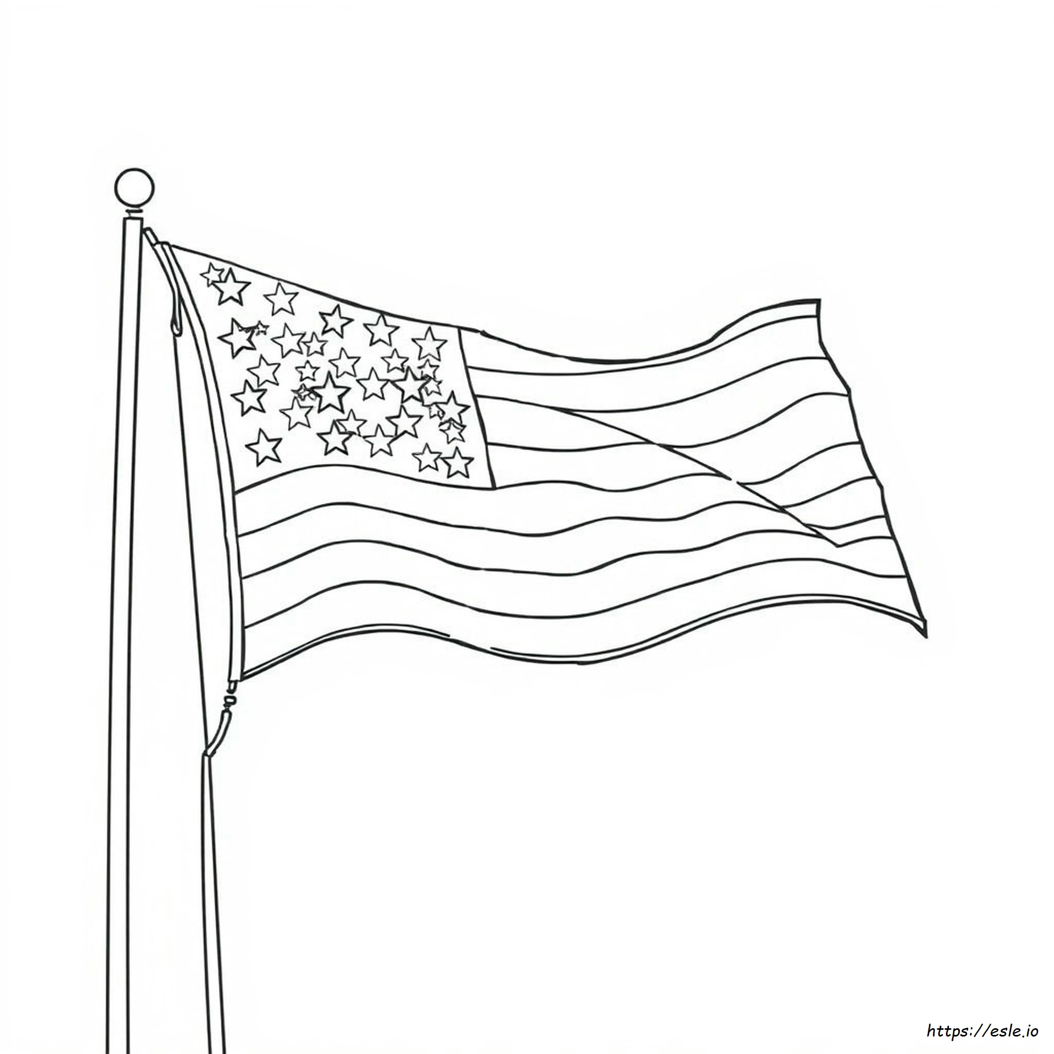 American Flag Coloring Page Printable Pdf