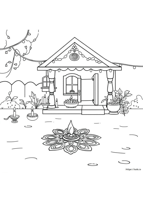 Diwali Rangoli Színező Lapok