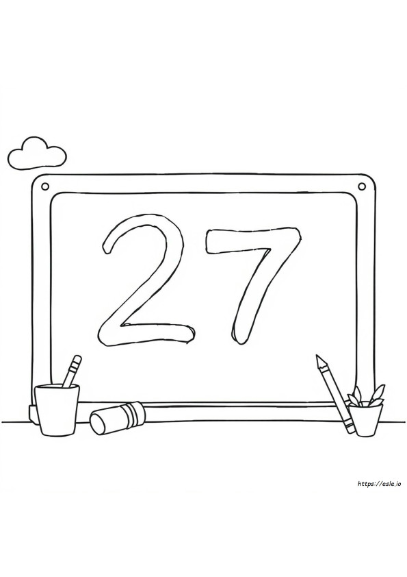 Number 27 Coloring Page