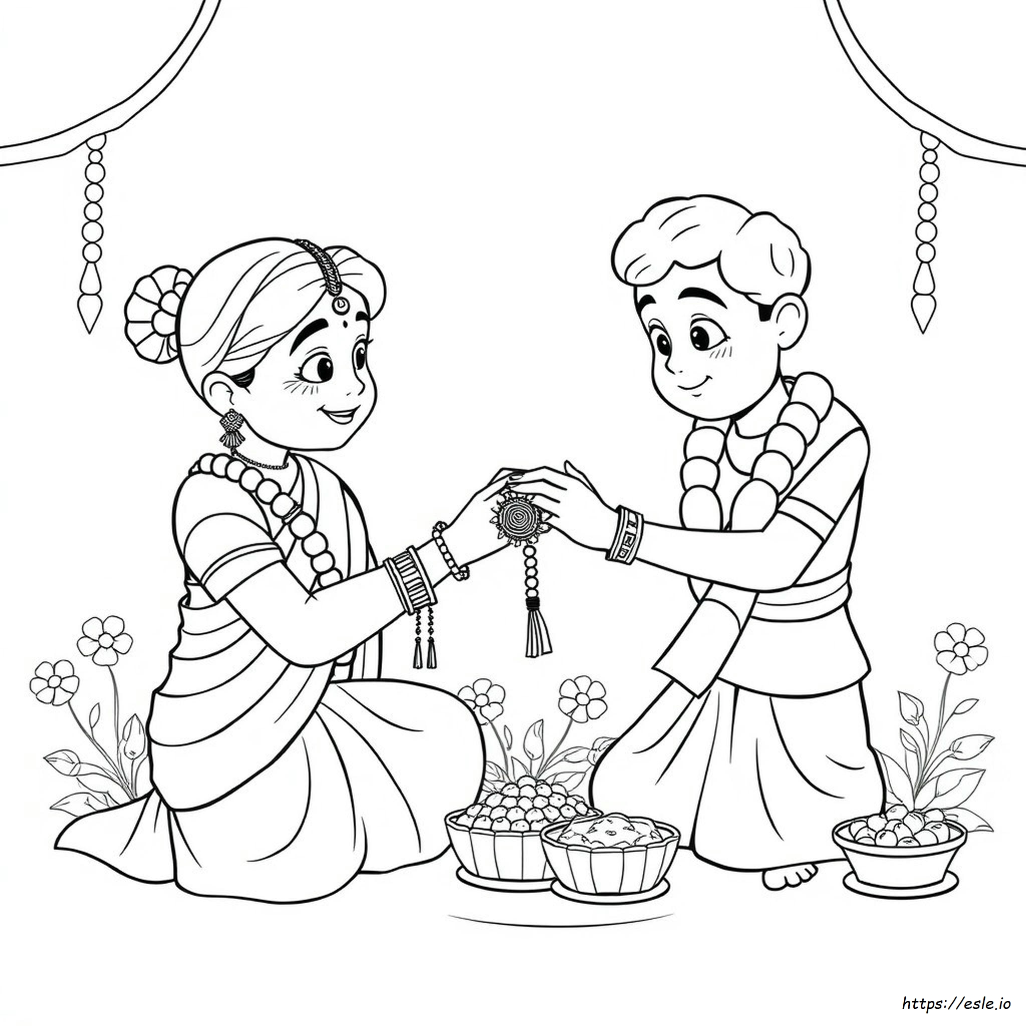 Raksha Bandhan Colouring Pages