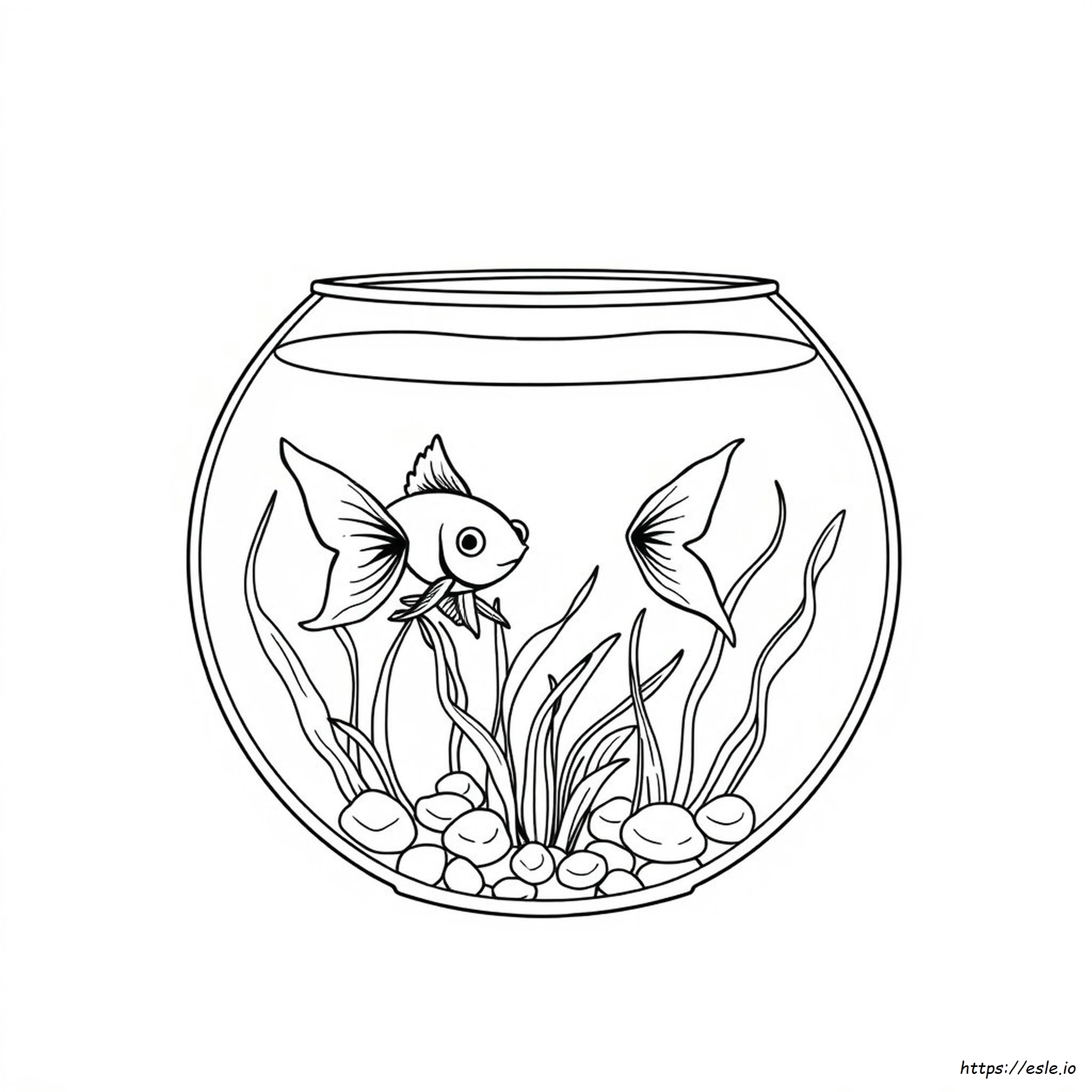 Goldfish Bowl Coloring Page