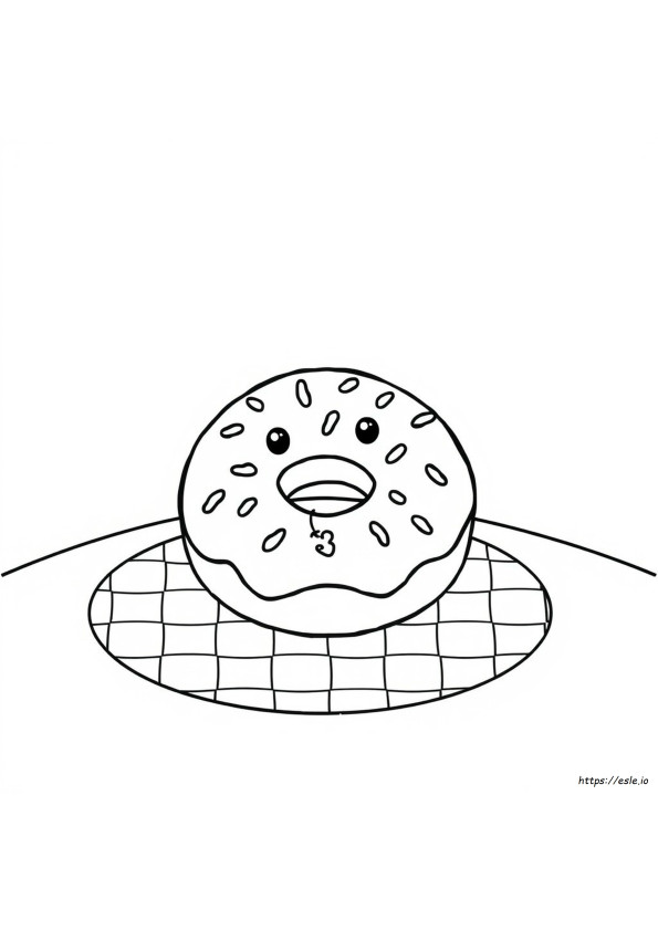 Kawaii Donut Kleurplaat Schattige Donut Printbare Kleurplaat