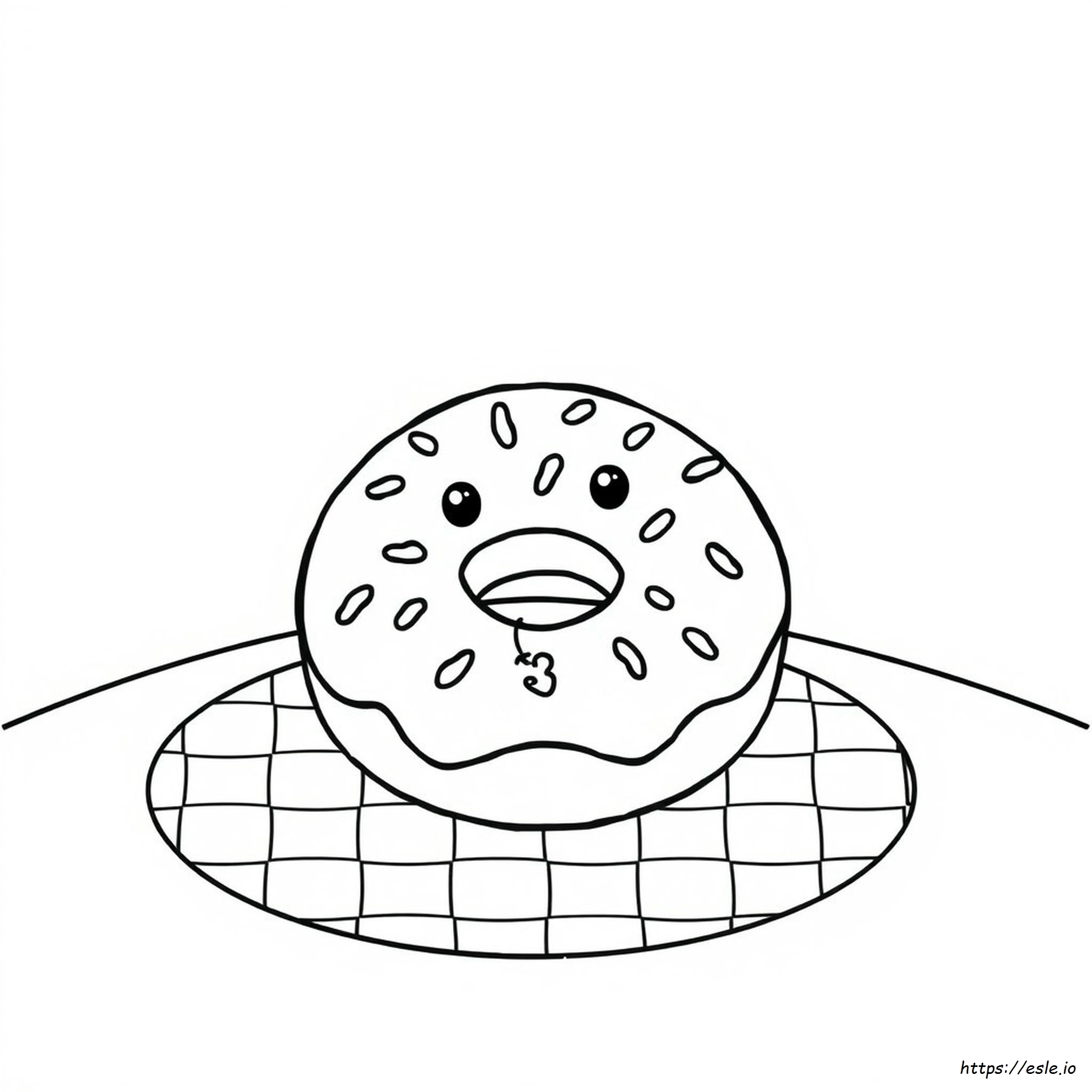 Kawaii Donut Printable Cute Donut Coloring Page