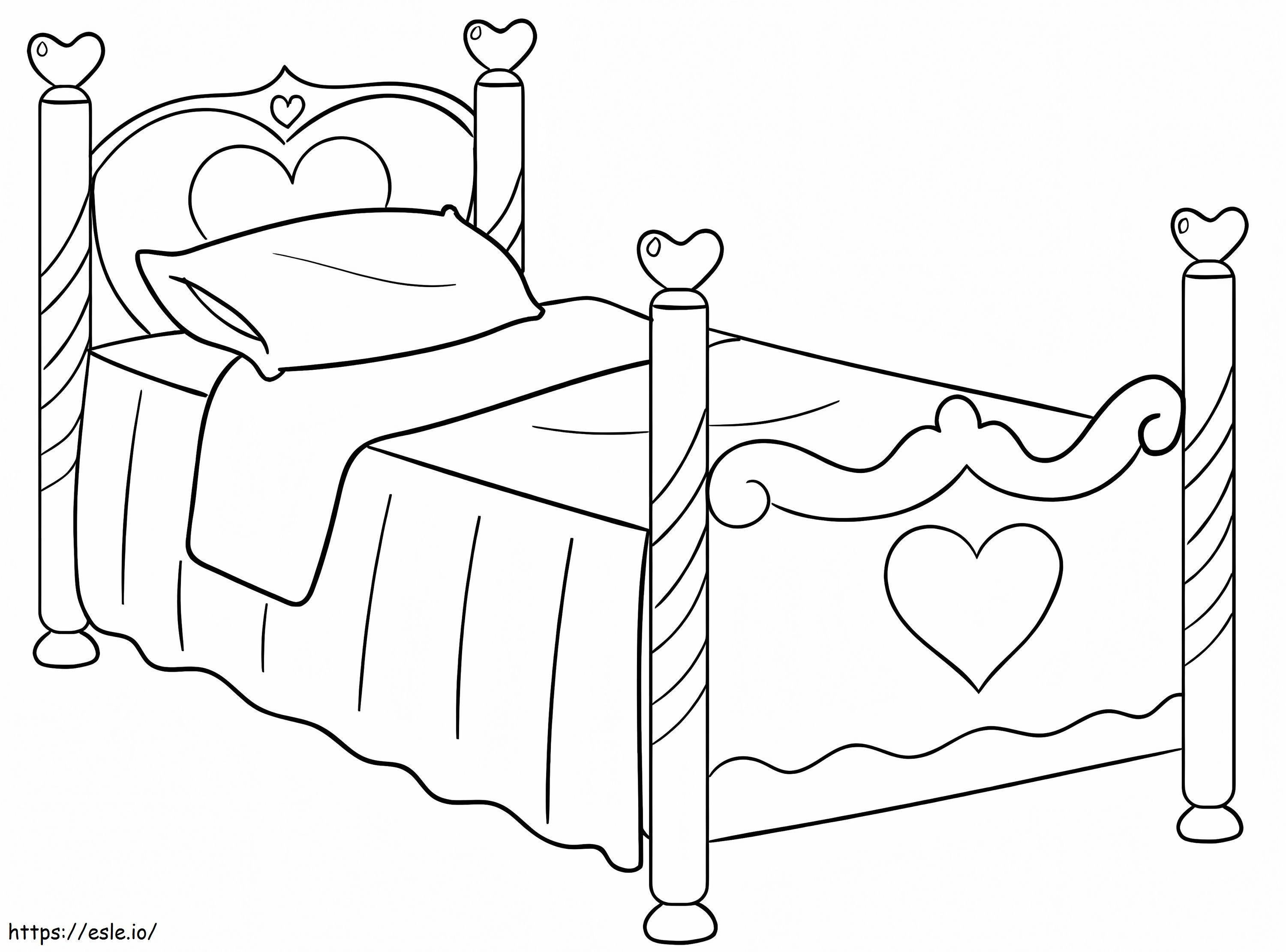 小さなベッド ぬりえ - 塗り絵