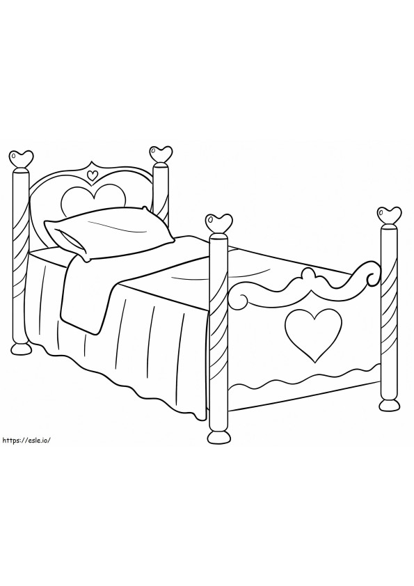 Małe łóżko kolorowanka