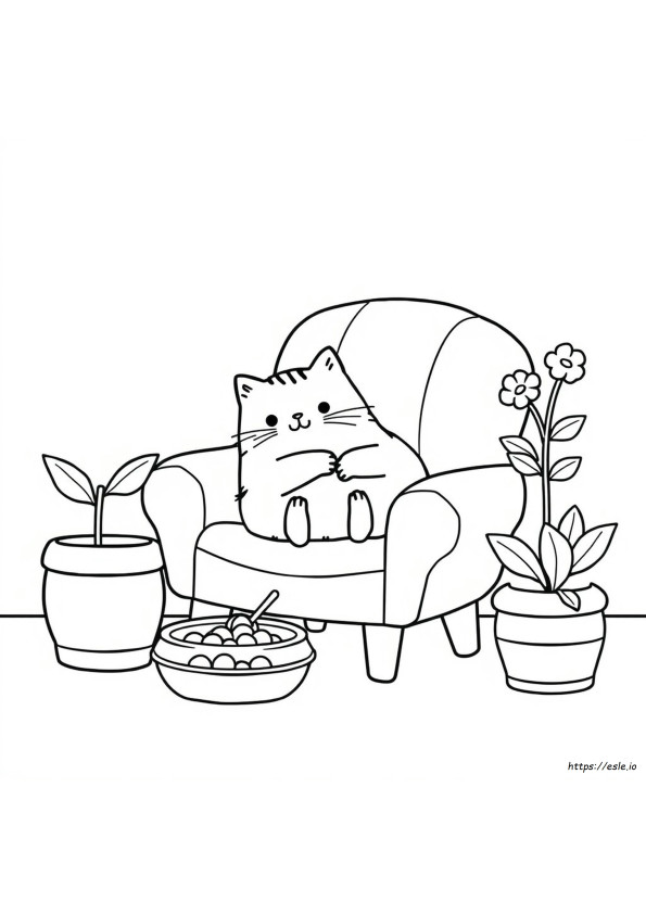 Pusheen Cat Colouring Page