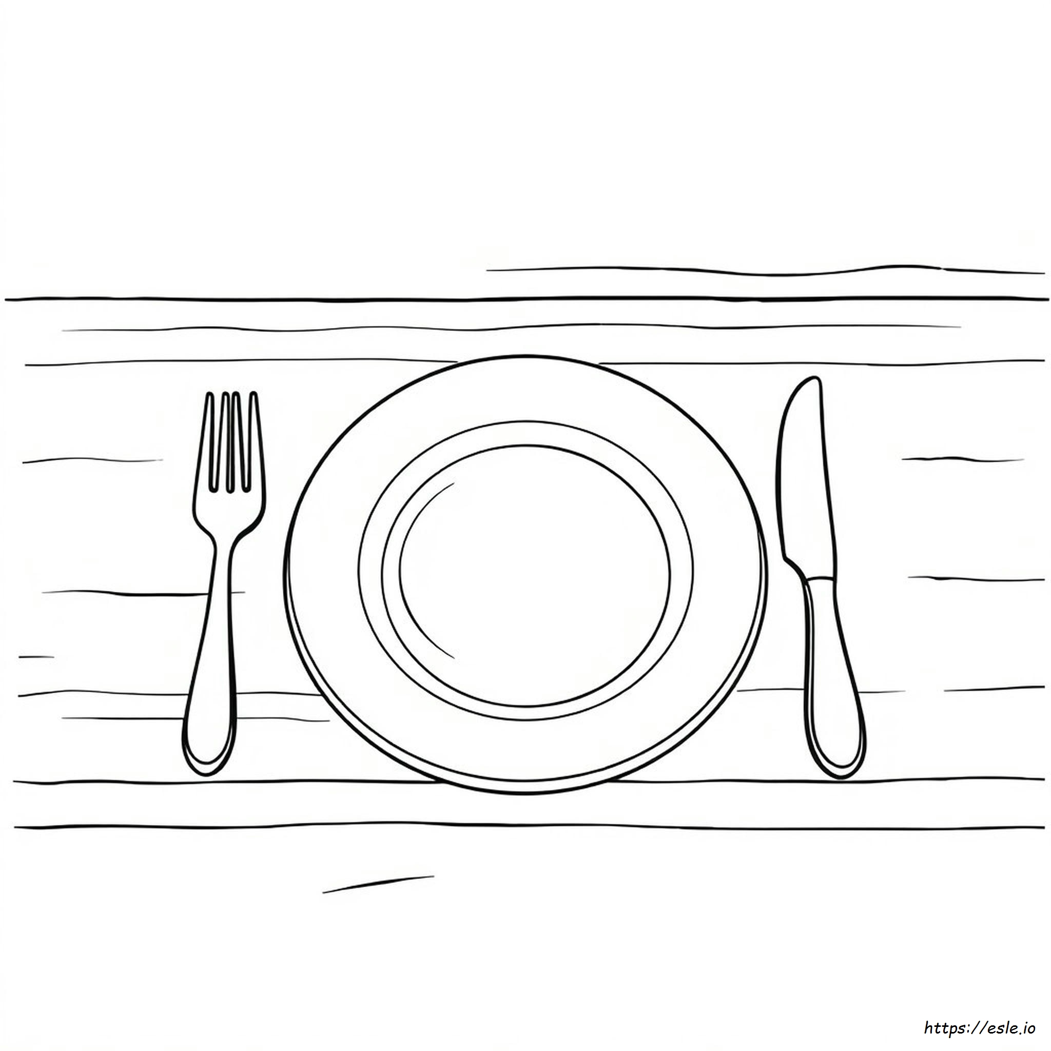 Coloring Page Of A Plate