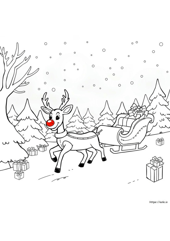 Christmas Rudolph Coloring Pages